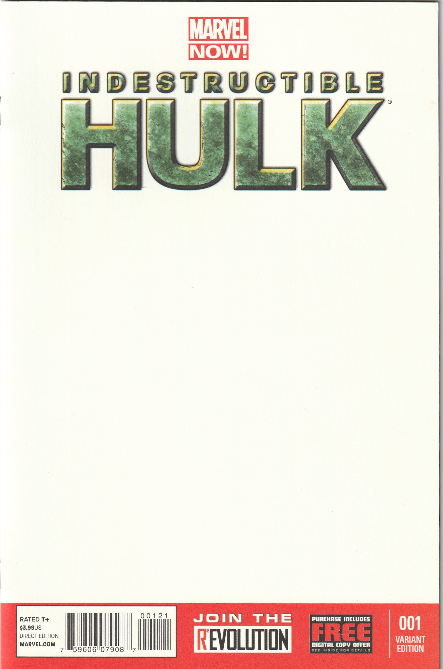 Indestructible Hulk #1 (2013) - Blank cover variant