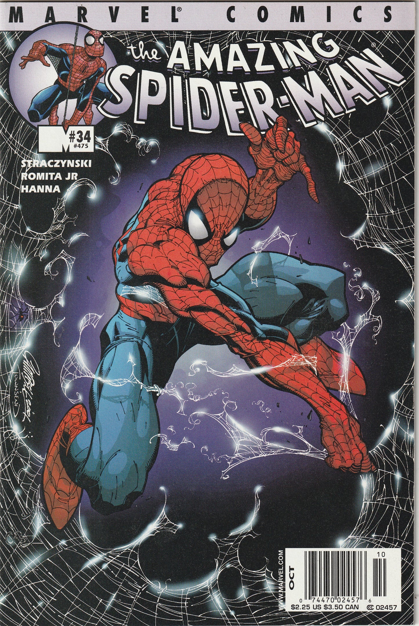 Amazing Spider-Man Vol 2 #34 (#475) (2001) - J Scott Campbell cover, Morlun and Ezekiel Appearance (Copy)