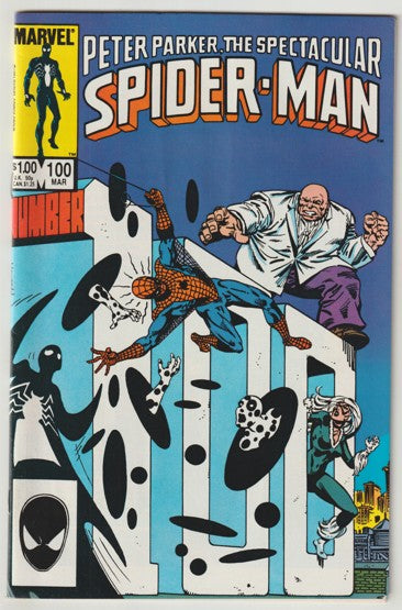 Peter Parker The Spectacular Spider-Man #100 (1985) - Cover art featuring Spot