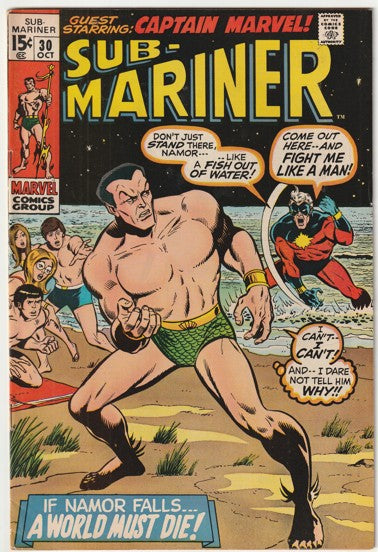 The Sub-Mariner #30 (1970) - Captain Marvel Appearance