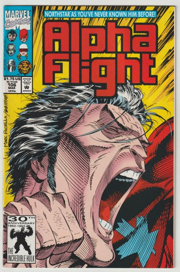 Alpha Flight #106 (1992) - Northstar reveals he is gay, 1st appearance of Major Mapleleaf
