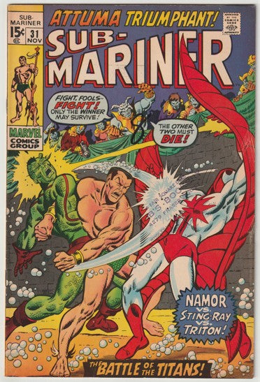 The Sub-Mariner #31 (1970) - Stingray & Triton Appearance