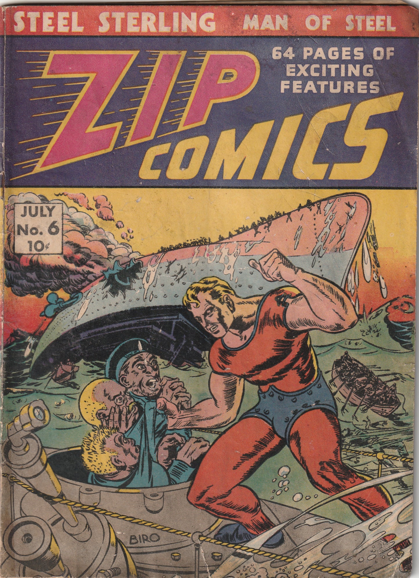 ZIP Comics #6 (1940) - Charles Biro cover