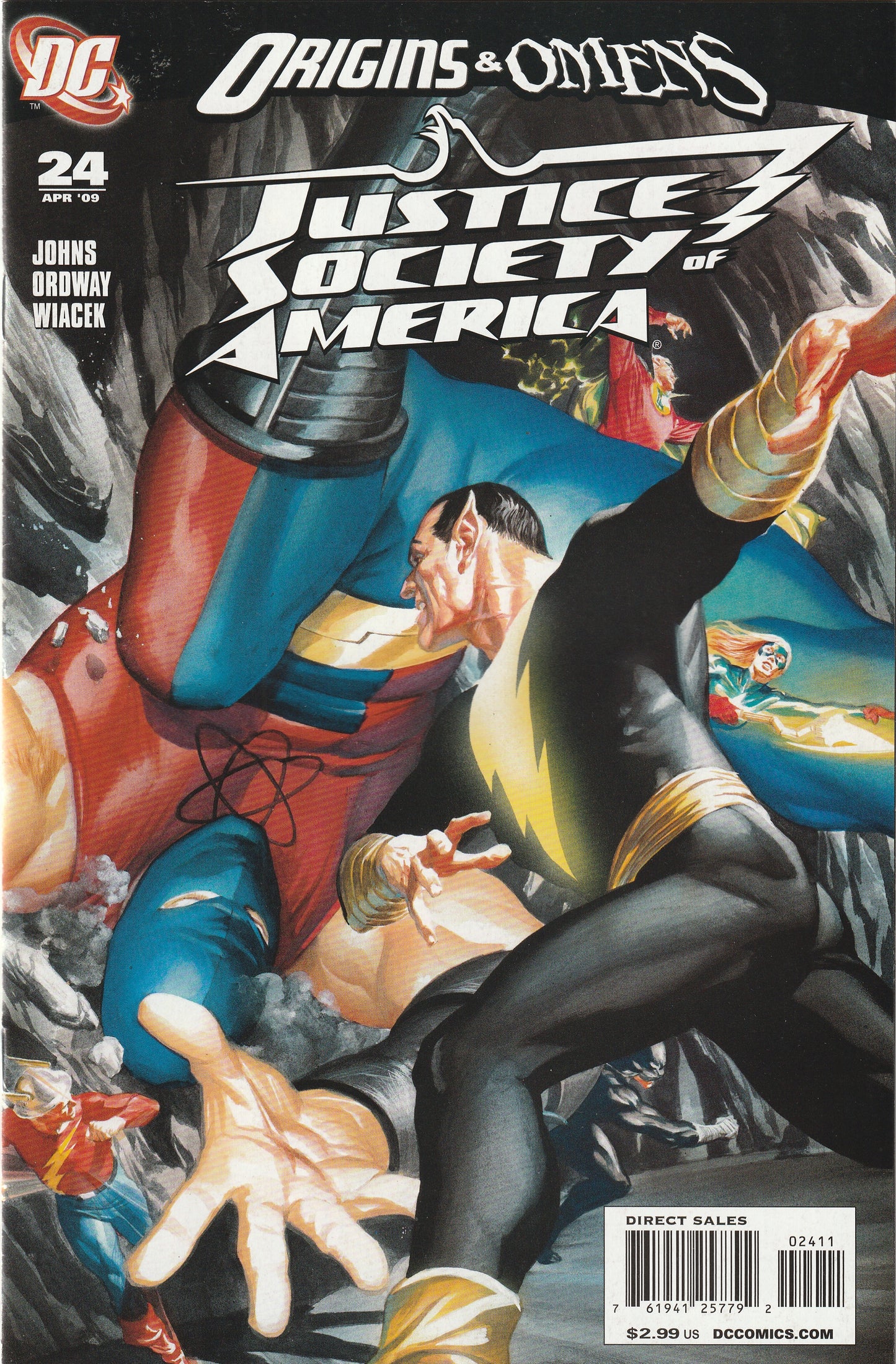 Justice Society of America #24 (2009) - Origins & Omens tie-in, Alex Ross cover