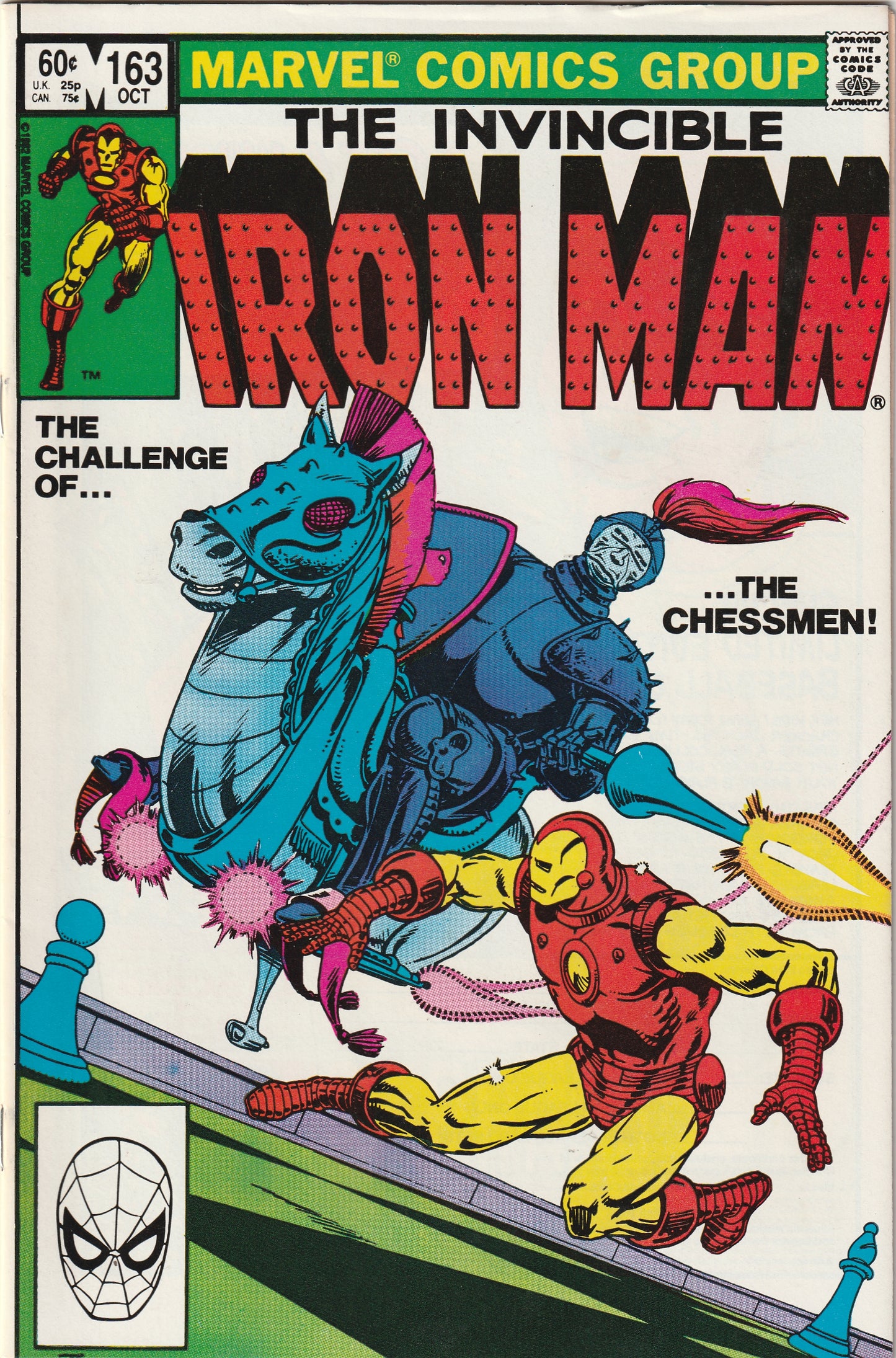 Iron Man #163 (1982) - 1st Cameo Appearance of Obadiah Stane, 1st appearance of the Chessmen