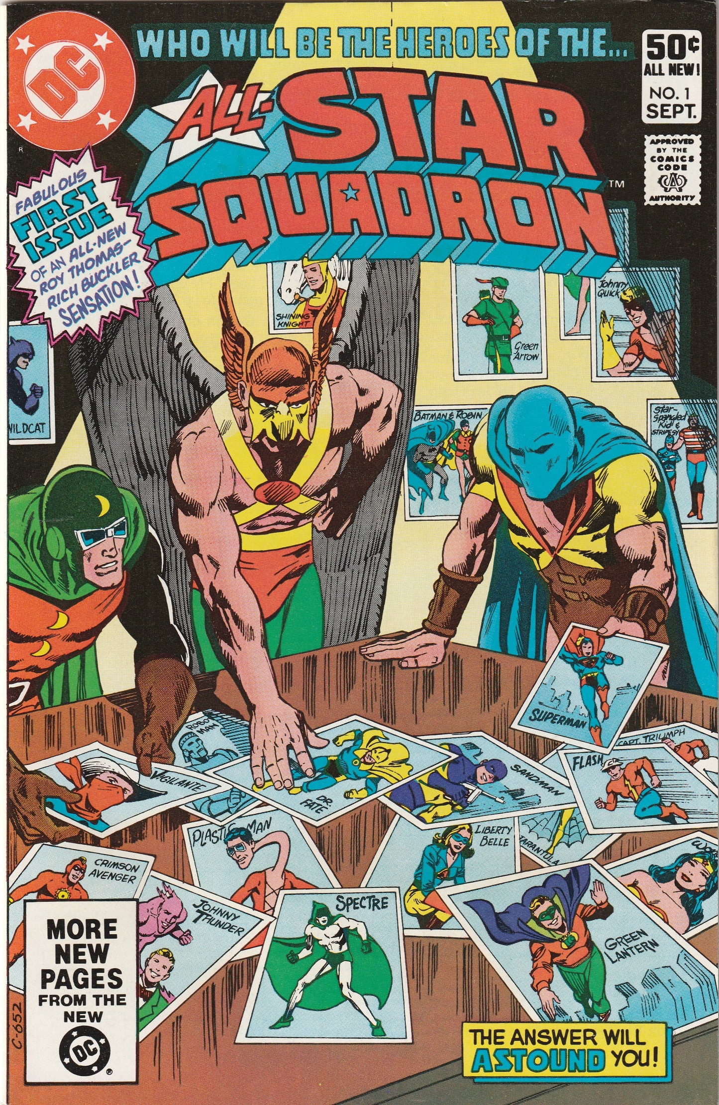 All-Star Squadron #1 (1981) - Golden Age Atom, Dr. Midnite, Hawkman, Robotman