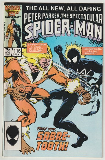 Peter Parker The Spectacular Spider-Man #116 (1986) - 1st Appearance of Foreigner, Black costume