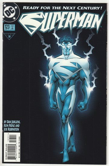 Superman #123 (Vol 2, 1997) - Debut of Superman's blue electric suit, Glow-in-the-dark cover