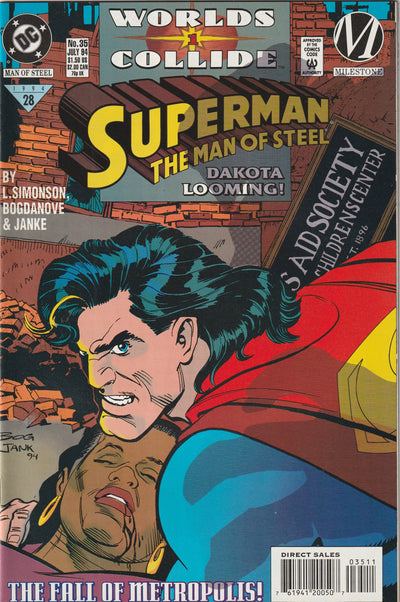 Superman: The Man of Steel #35 (1994) - 1st in-story appearance of Static in a mainstream DC title