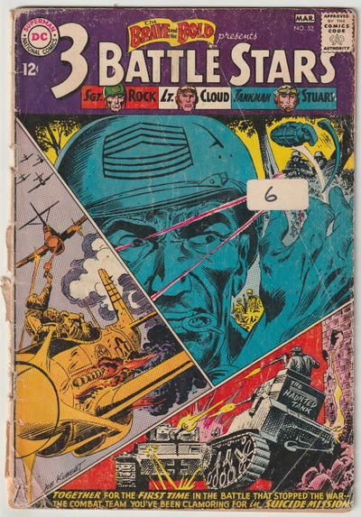 Brave and the Bold #52 (1964) - 3 Battle Stars - Joe Kubert