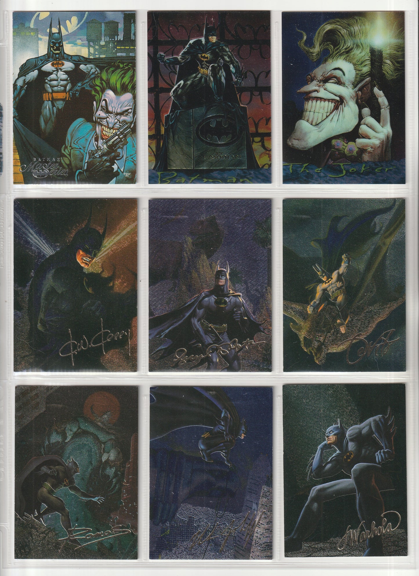 1996 Skybox - Batman Master Series - Complete Artist Proof base set with inserts