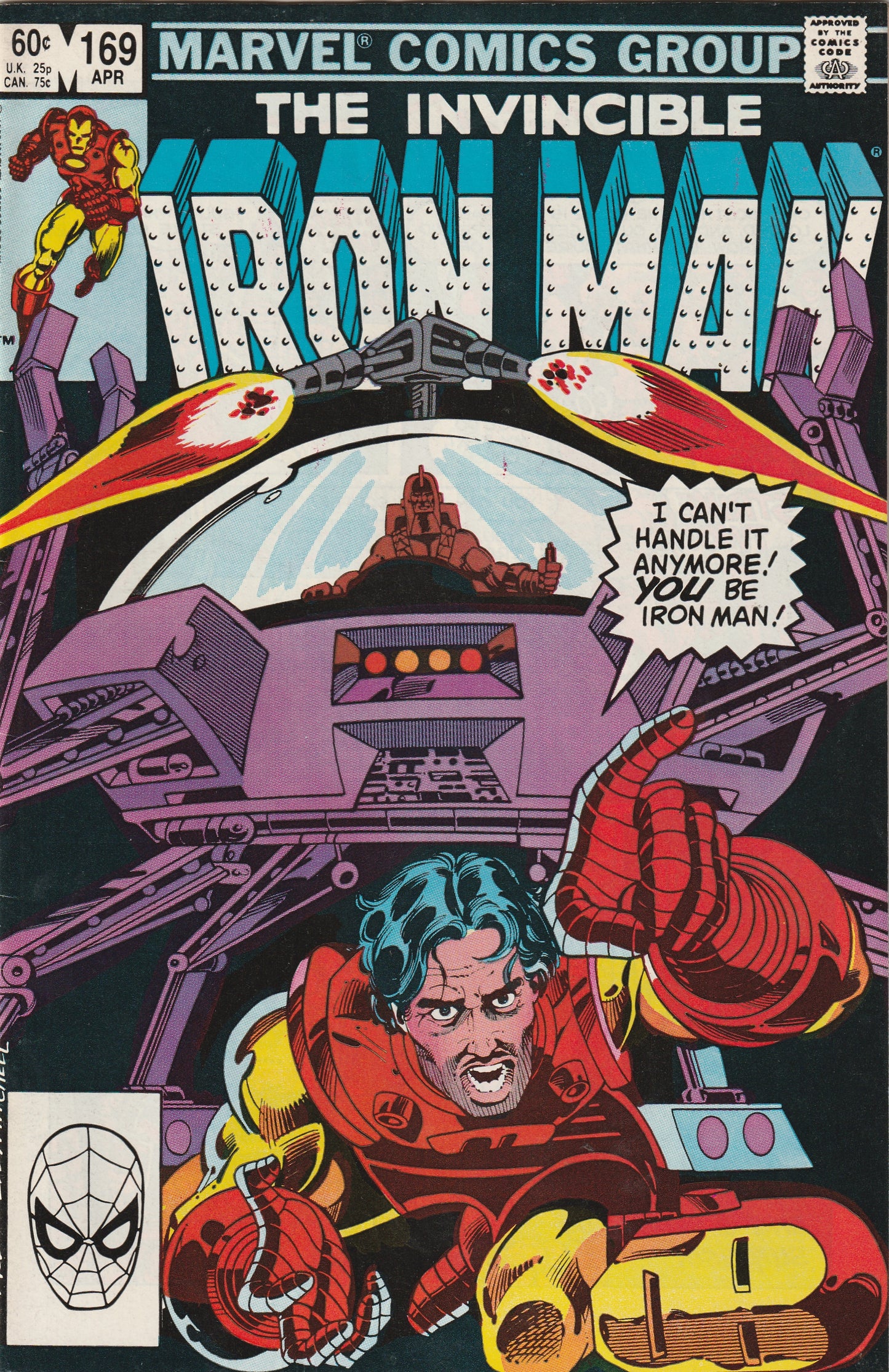 Iron Man #169 (1983) - 1st appearance of James 'Rhodey' Rhodes as Iron Man