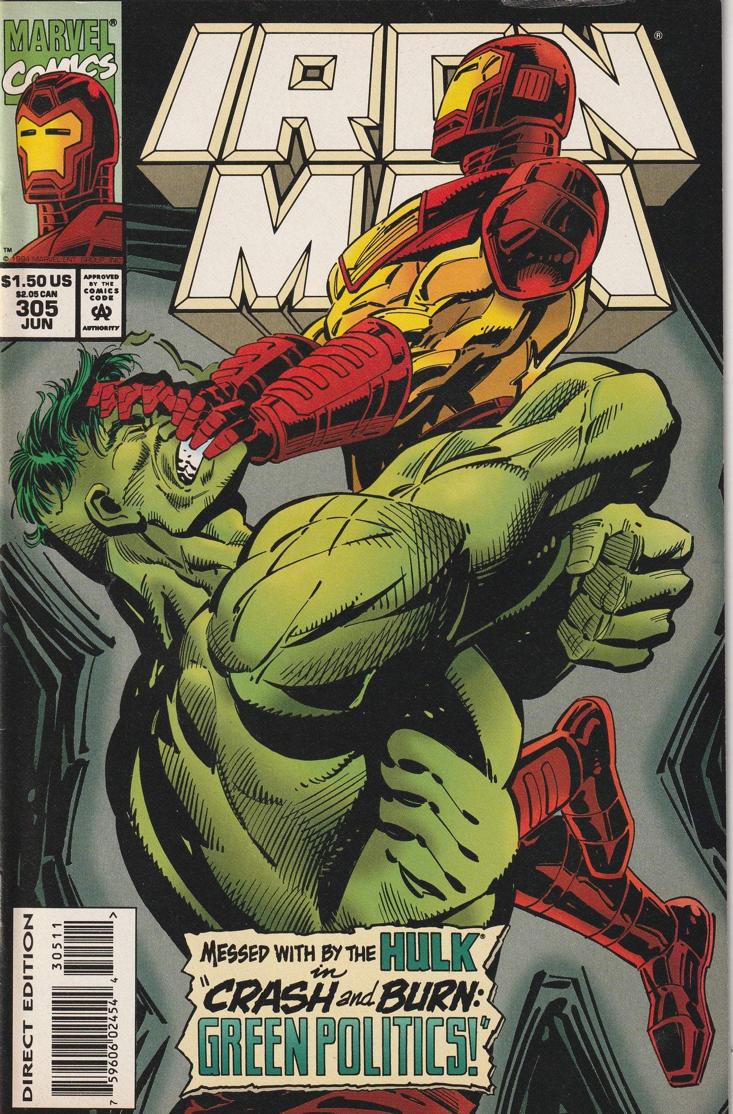 Iron Man #305 (1994) - 1st Hulk / Hulkbuster Fight