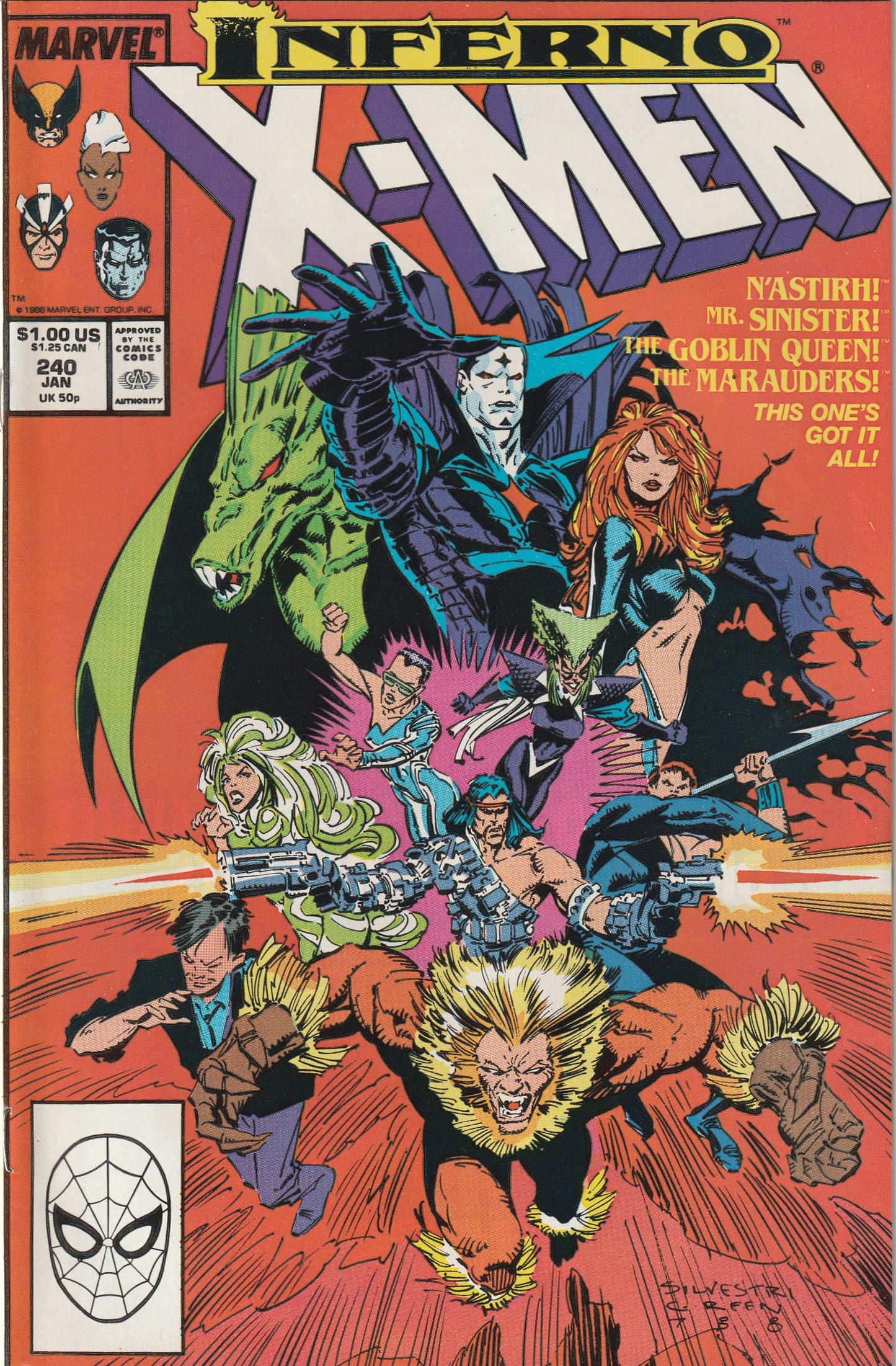 Uncanny X-Men #240 (1989) - 1st appearance of Madelyne Prior as Goblin Queen