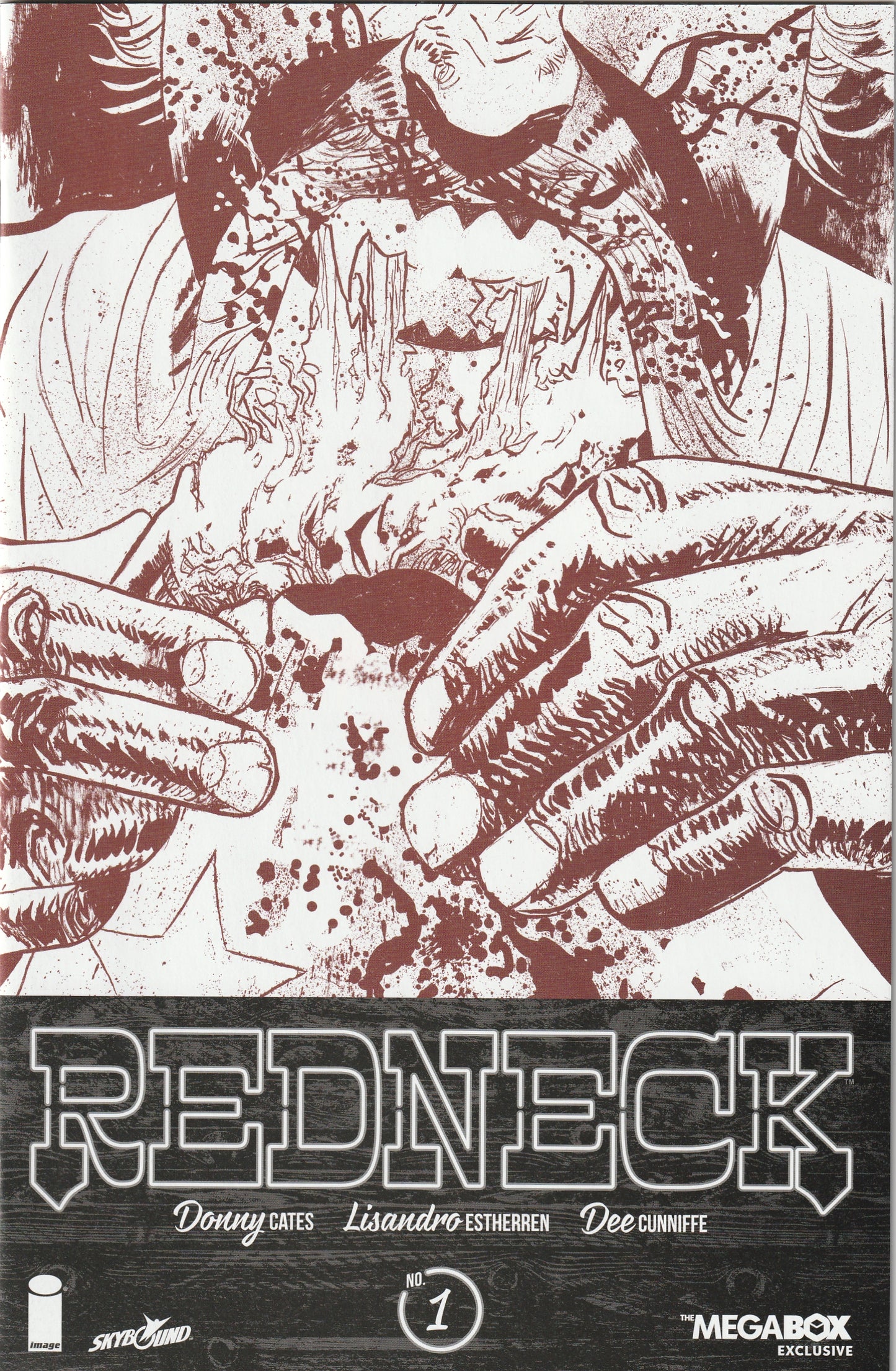 Redneck #1 (2017) - Skybound MegaBox Exclusive Lisandro Estherren Red Outline Variant Cover
