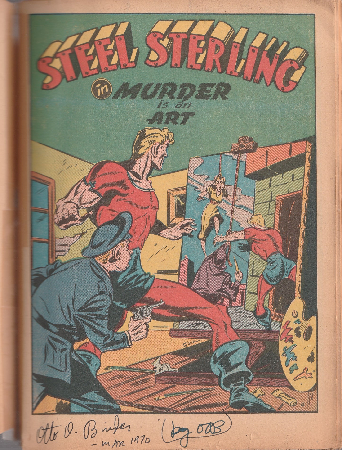 ZIP Comics #44 (1944)  - World War II cover - Autographed by Otto Binder