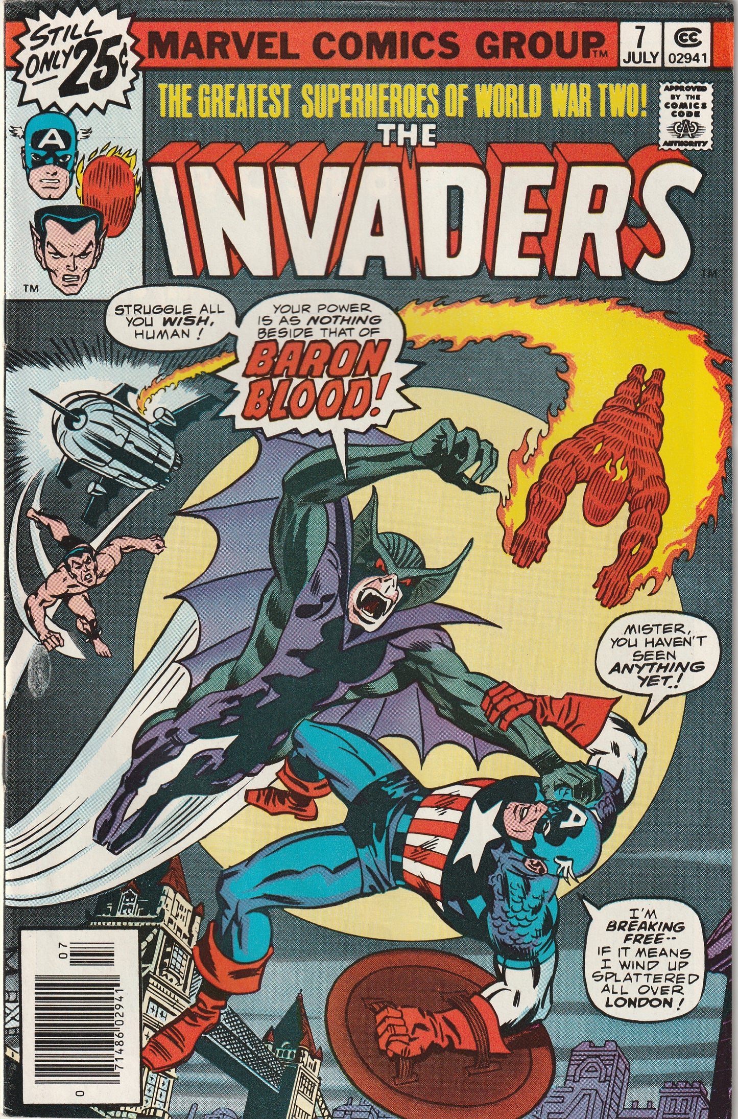 The Invaders #7 (1976) - 1st Appearance of Lady Jacqueline Falsworth Crichton, Baron Blood and Union Jack