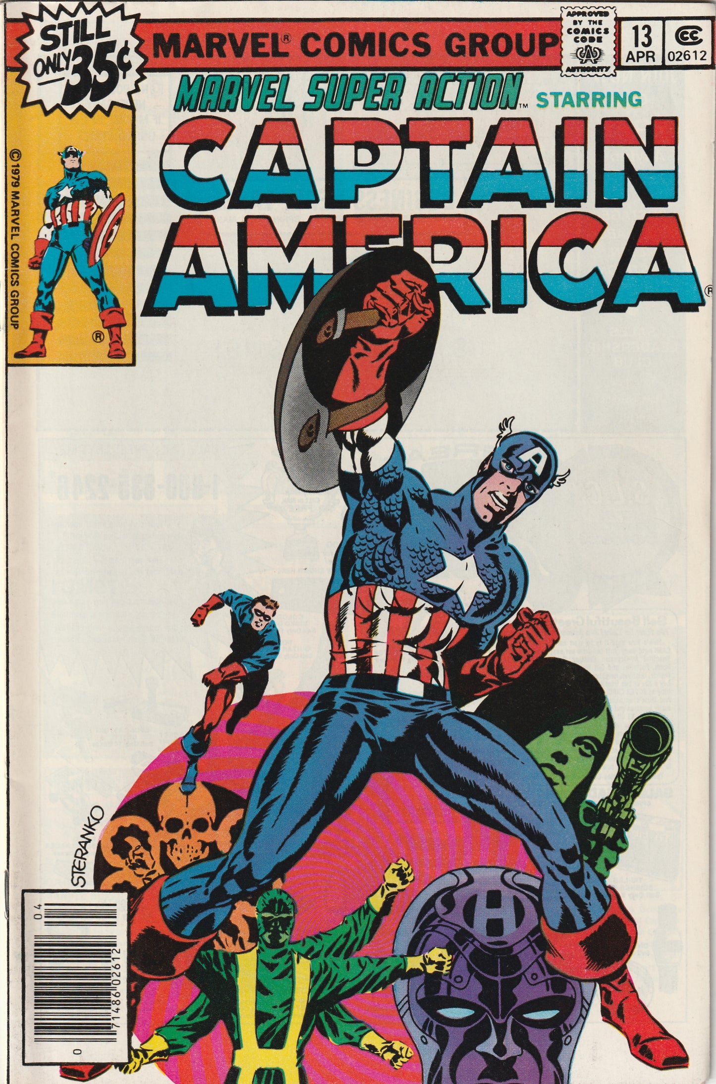 Marvel Super Action #13 (1979) Starring Captain America - Classic Steranko cover