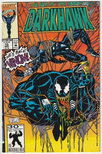 Darkhawk #13 (1992) - Venom cover