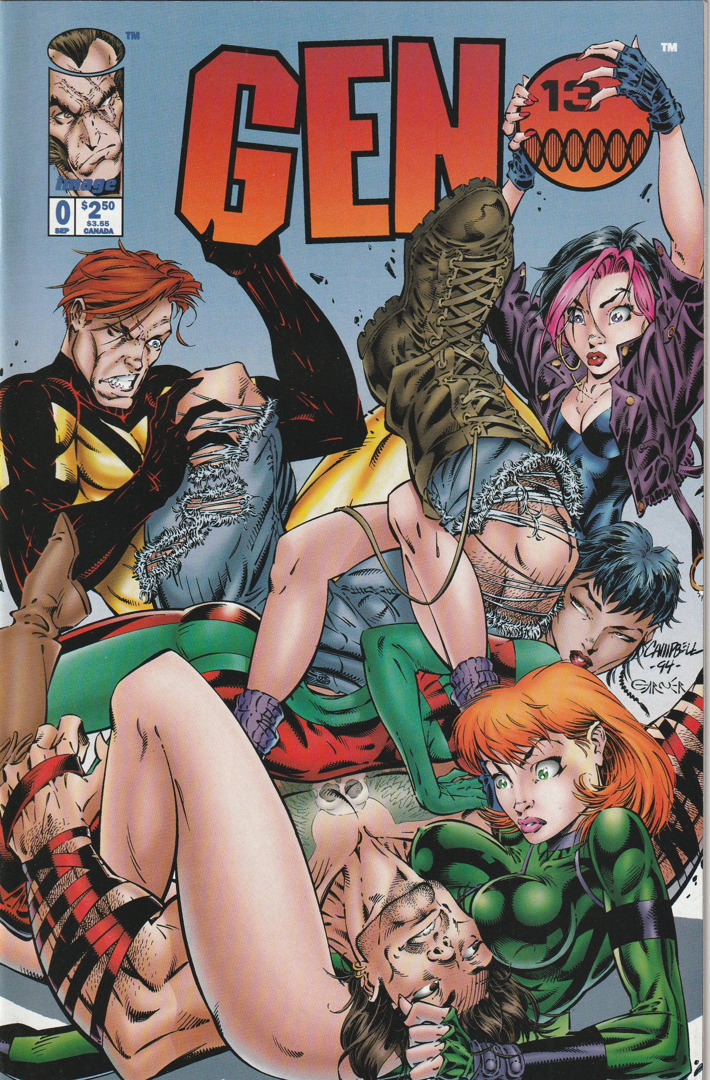 Gen 13 #0 (Volume 1, 1994) - J. Scott Campbell cover