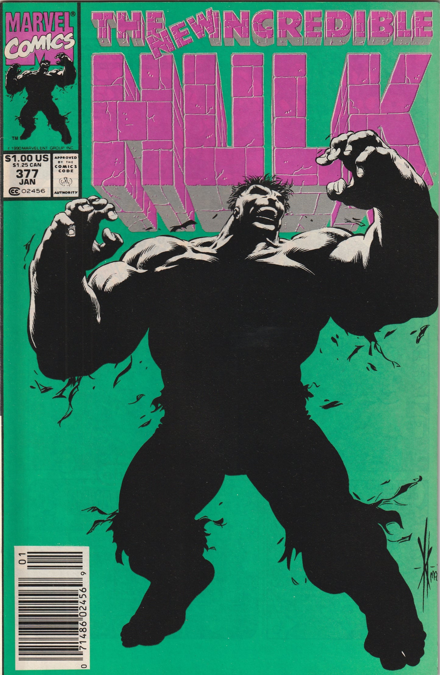 Incredible Hulk #377 (1991) - 1st Appearance of the Professor Hulk and Guilt Hulk - Newsstand