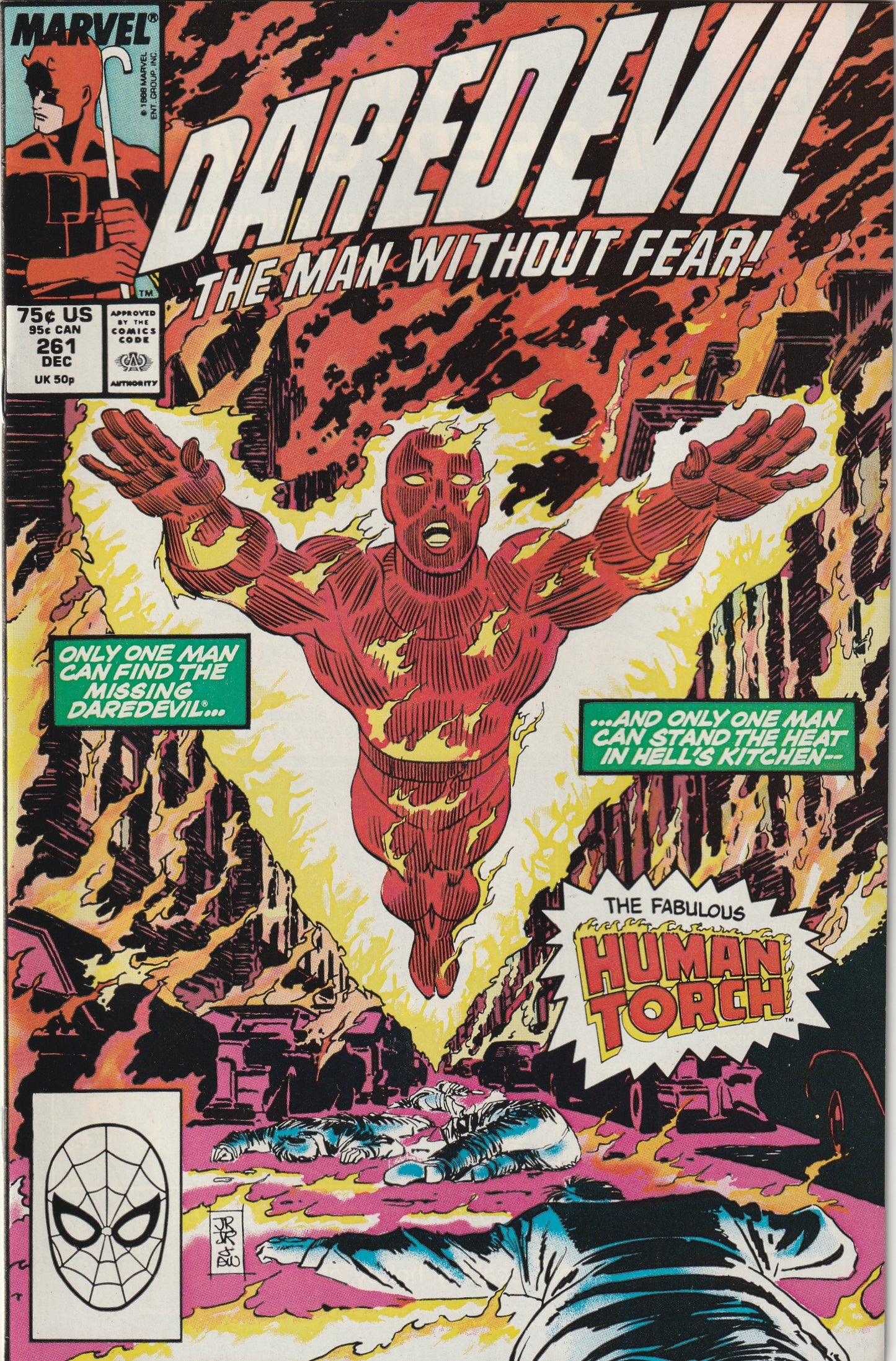 Daredevil #261 (1988) - Human Torch appearance