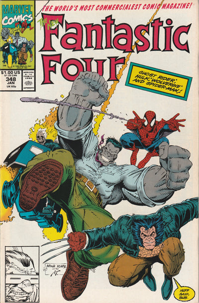 Fantastic Four #348 (1991) - Hulk, Wolverine, Spider-Man, Ghost Rider New FF