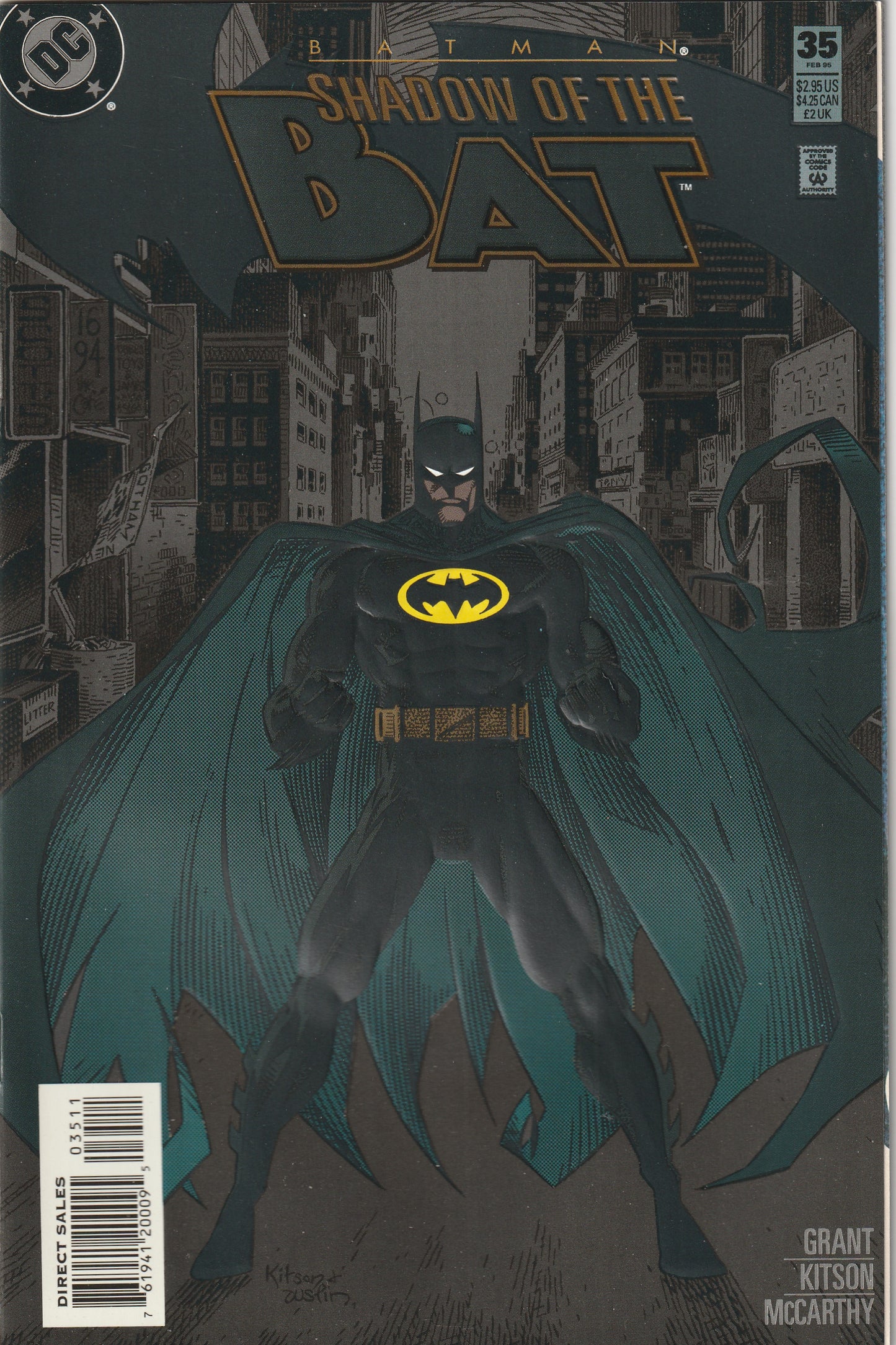 Batman: Shadow of the Bat #35 (1995) - Black embossed cover