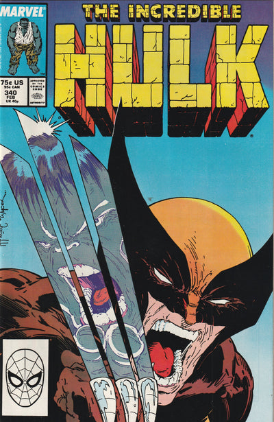 Incredible Hulk #340 (1988) - Hulk Battles Wolverine - 1st McFarlane Wolverine