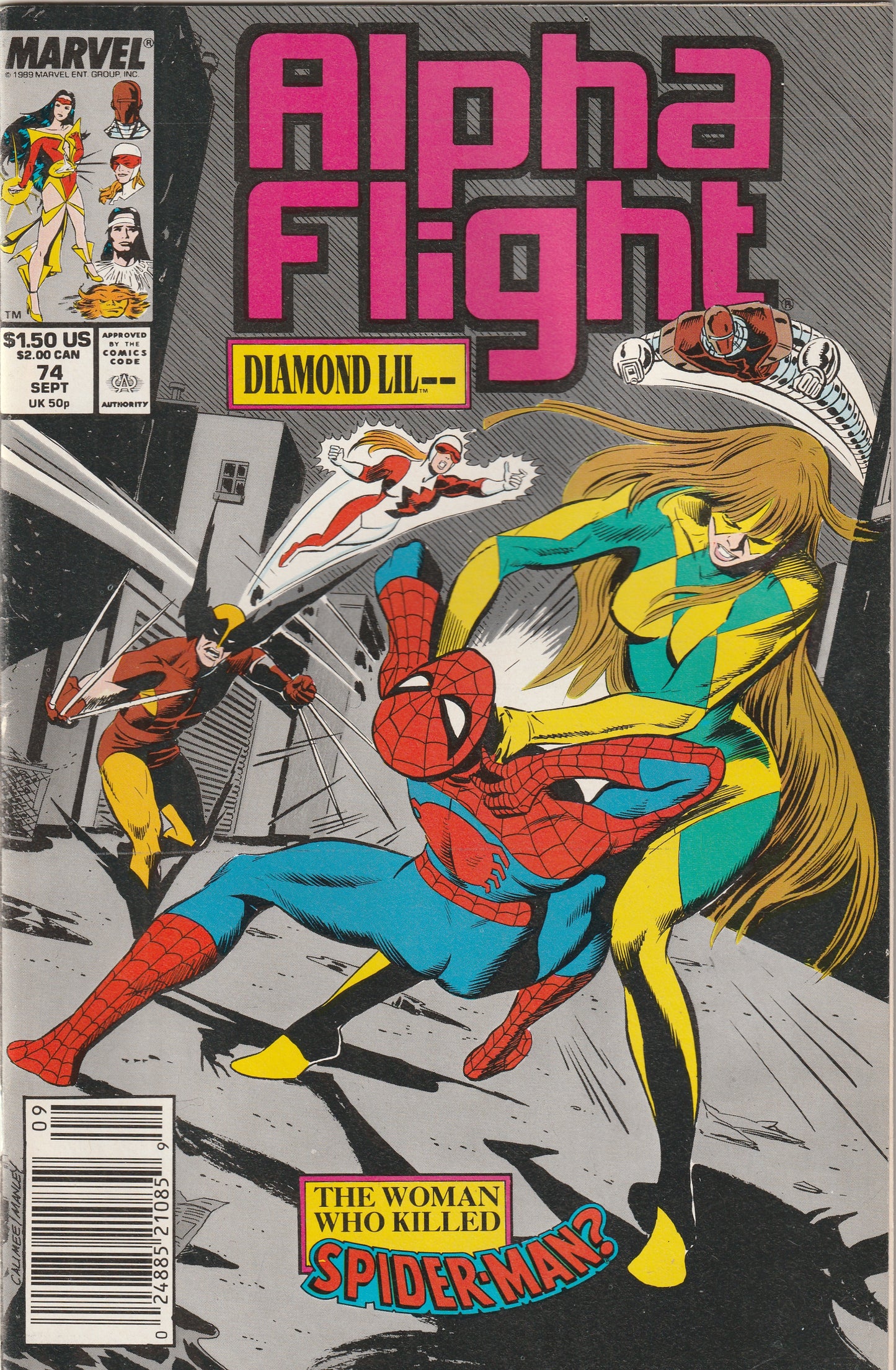 Alpha Flight #74 (1989) - Wolverine, Spider-Man Appearance