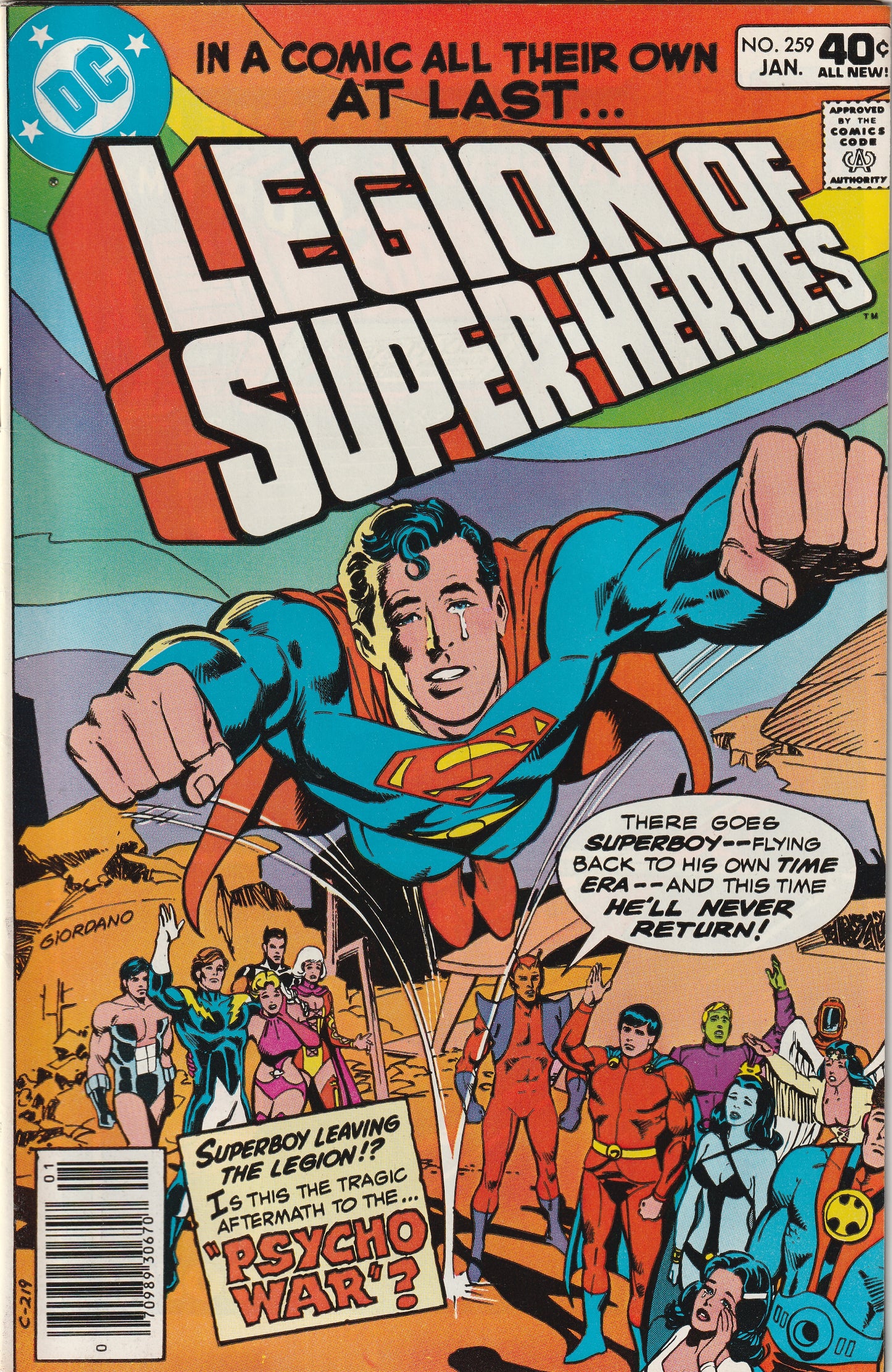 Legion of Super-Heroes #259 (1980) - Superboy leaves Legion