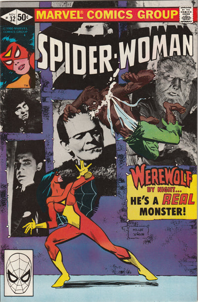 Spider-Woman #32 (1980) - Werewolf by Night appearance, Frank Miller cover
