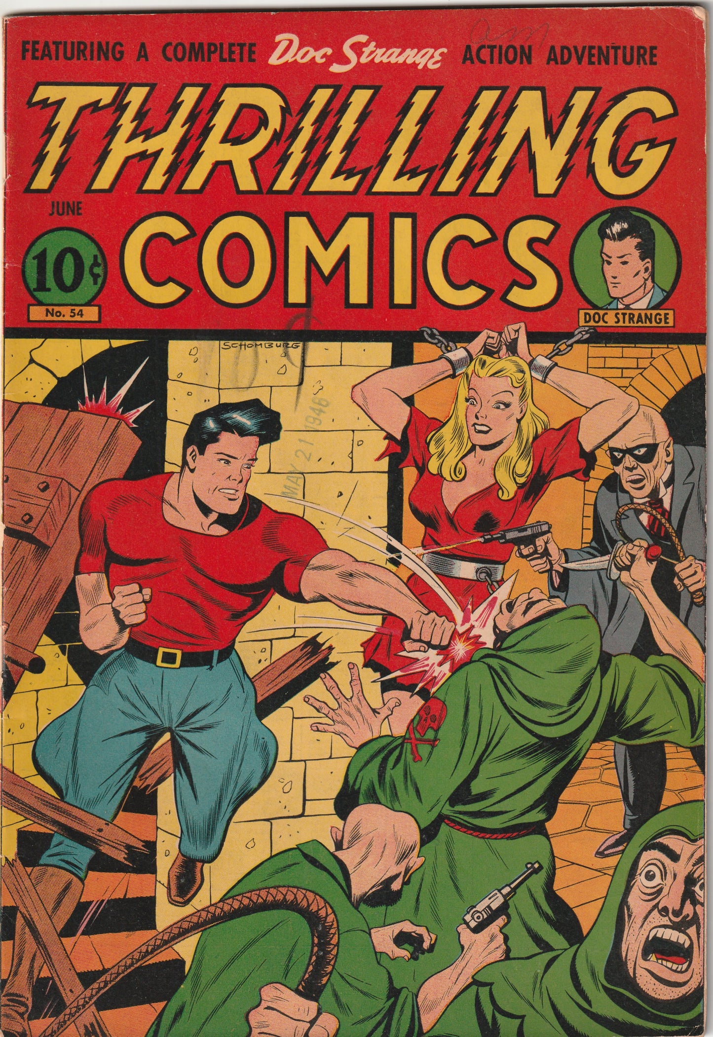 Thrilling Comics #54 (1946) - Alex Schomburg bondage cover