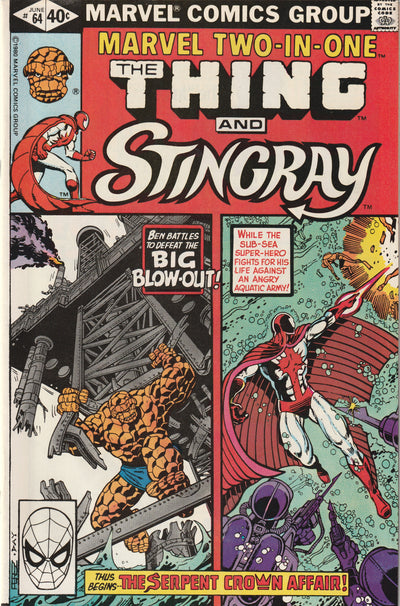 Marvel Two-in-One #64 (1980) - Stingray - 1st Anaconda, 1st Black Mamba