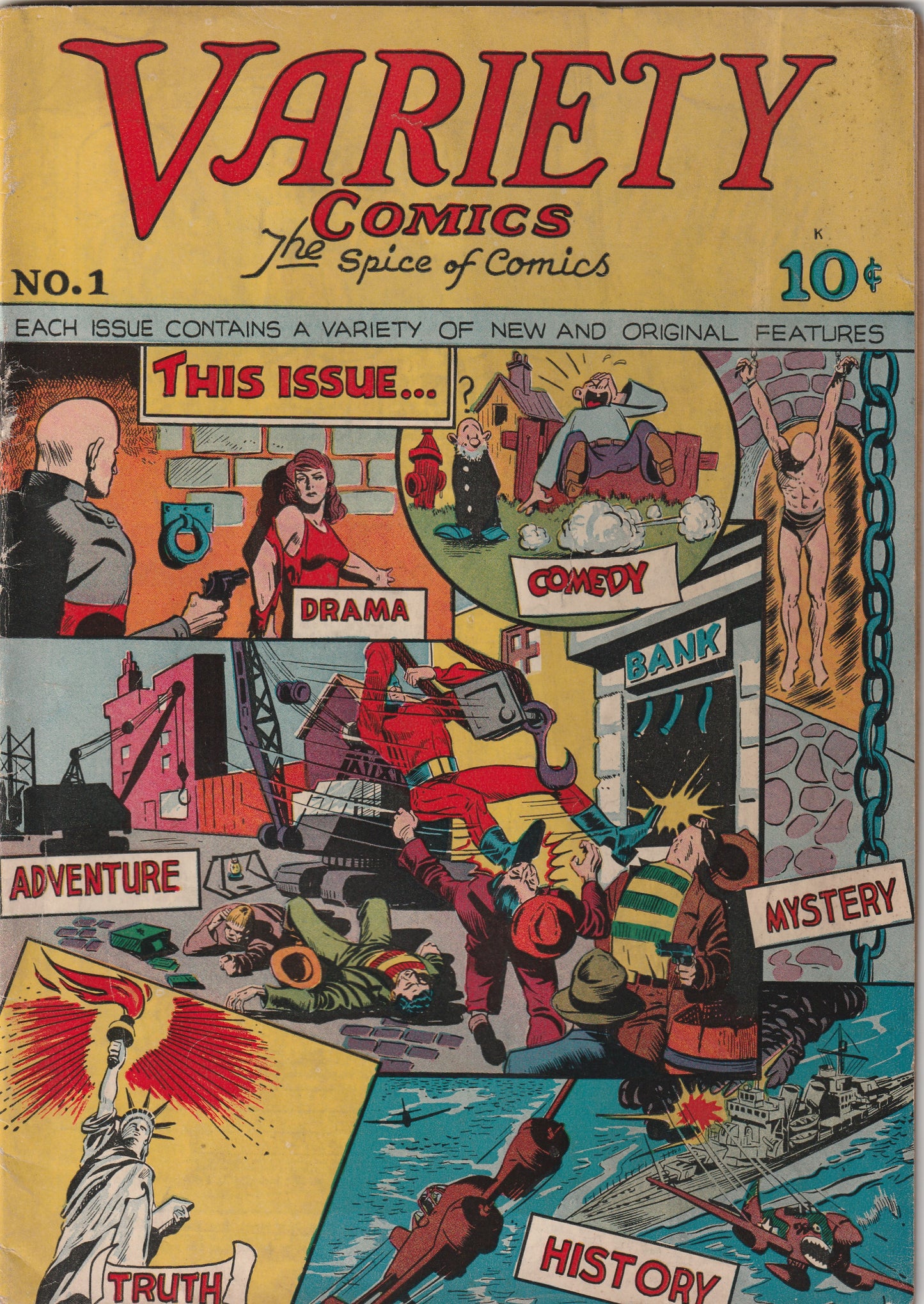 Variety Comics #1 (1944) - Origin Captain Valiant