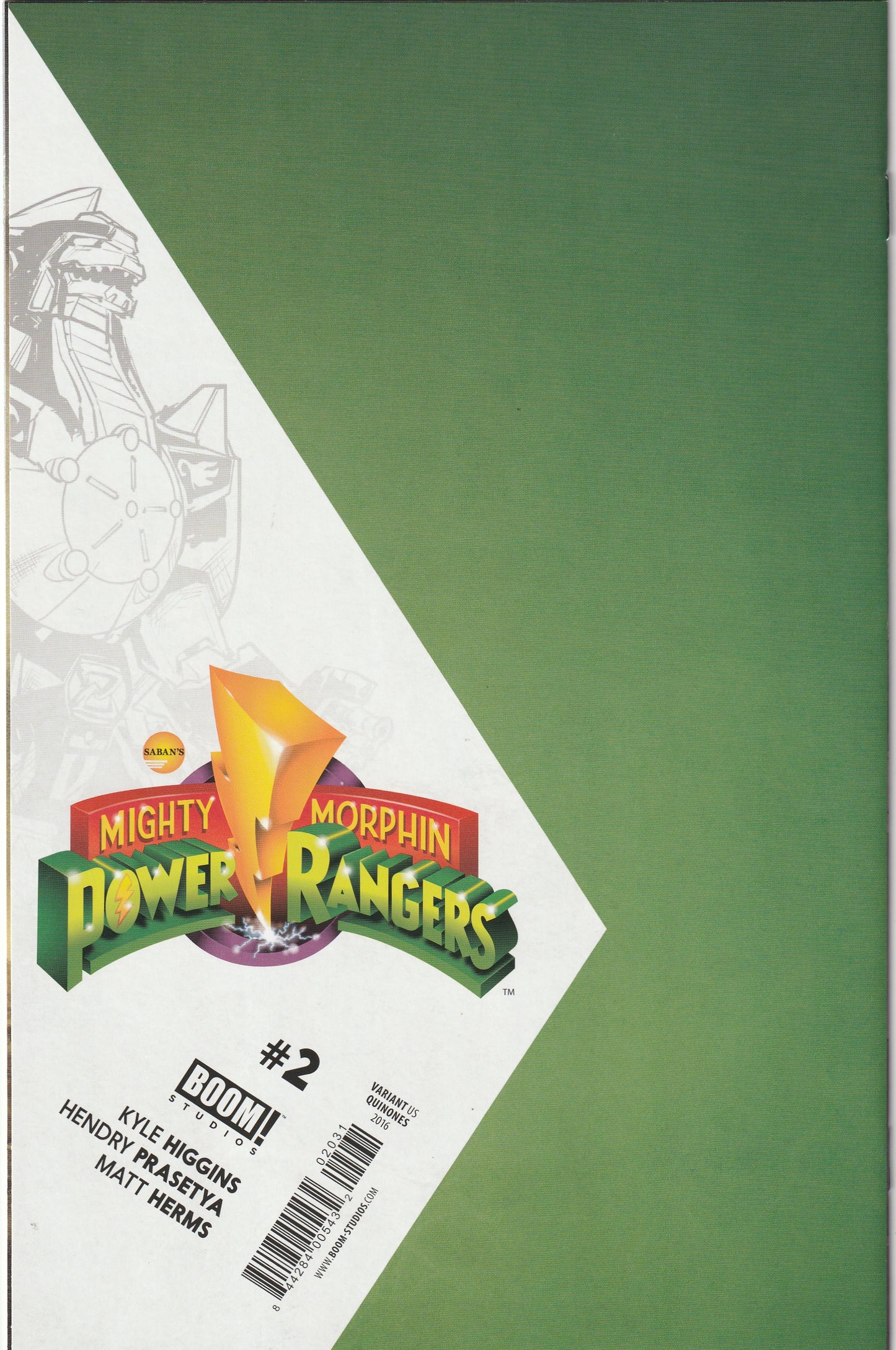 Mighty Morphin Power Rangers #2 (2016) - Joe Quinones Virgin Variant Cover 1:50 ratio