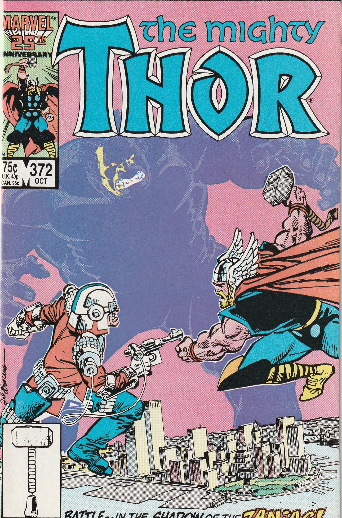 Mighty Thor #372 (1986) - Justice Peace tracks Zaniac and mentions "Time Variance Authority" for the first time