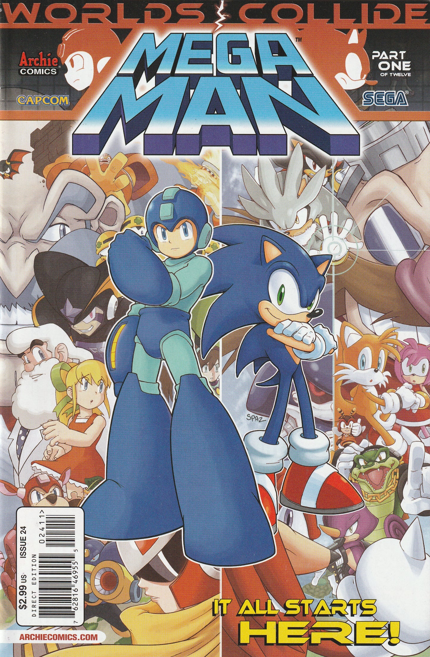 Mega Man #24 (2013) - Regular Patrick Spaz Spaziante Cover (Worlds Collide Part 1)