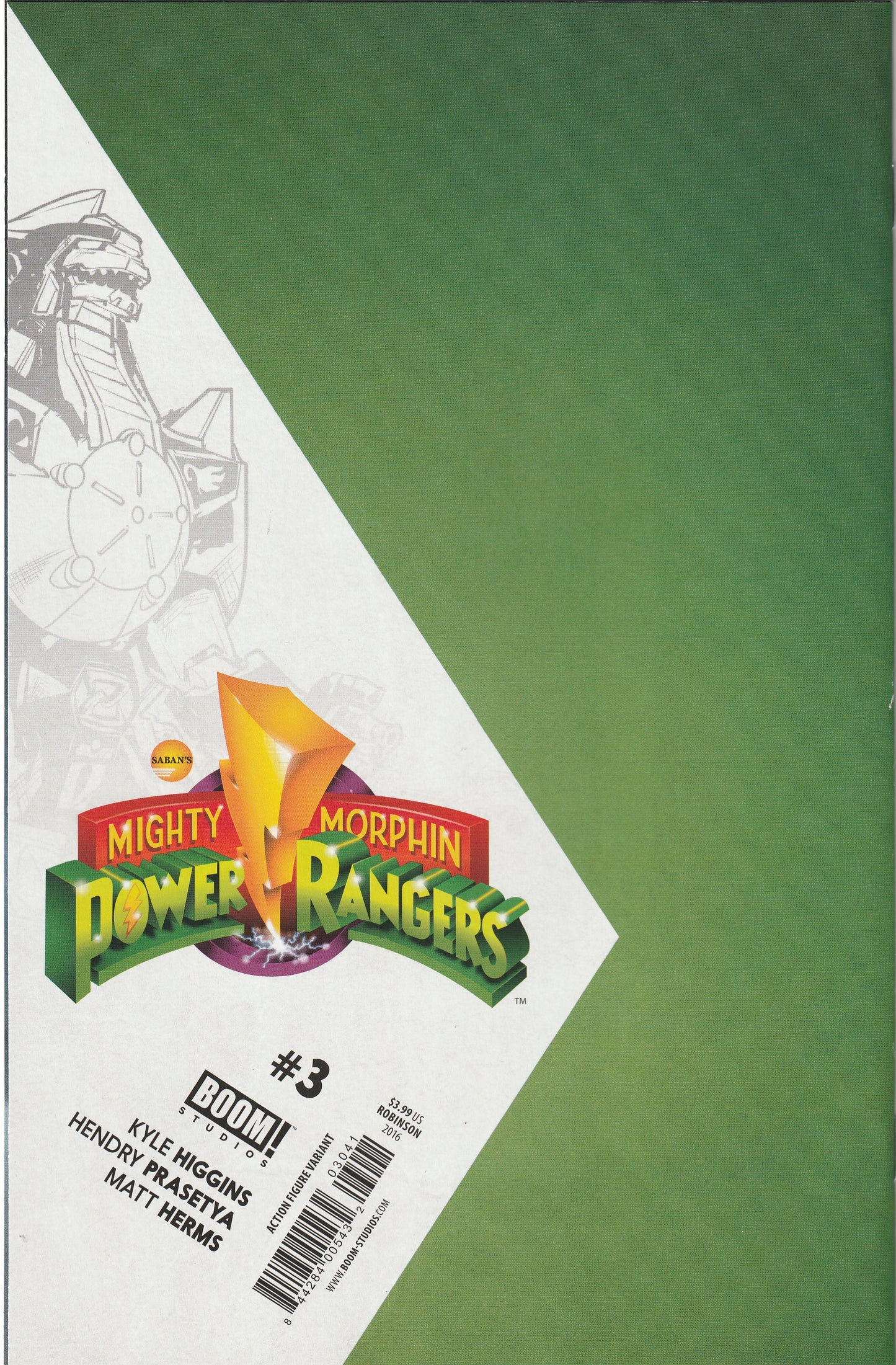 Mighty Morphin Power Rangers #3 (2016) - David Ryan Robinson Action Figure Variant Cover