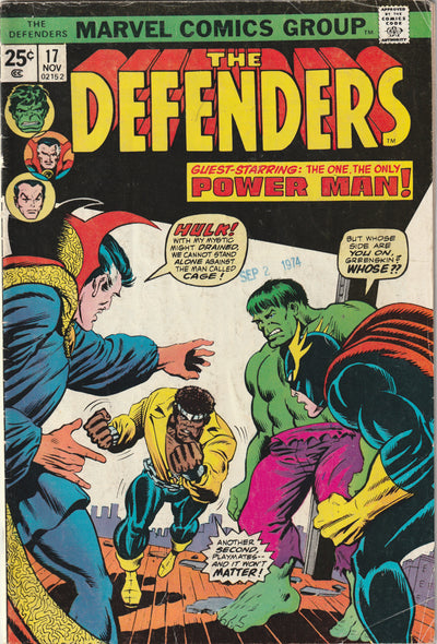 Defenders #17 (1974) - 1st Cameo Appearance of The Wrecking Crew (Thunderball, Bulldozer, Piledriver & Wrecker)