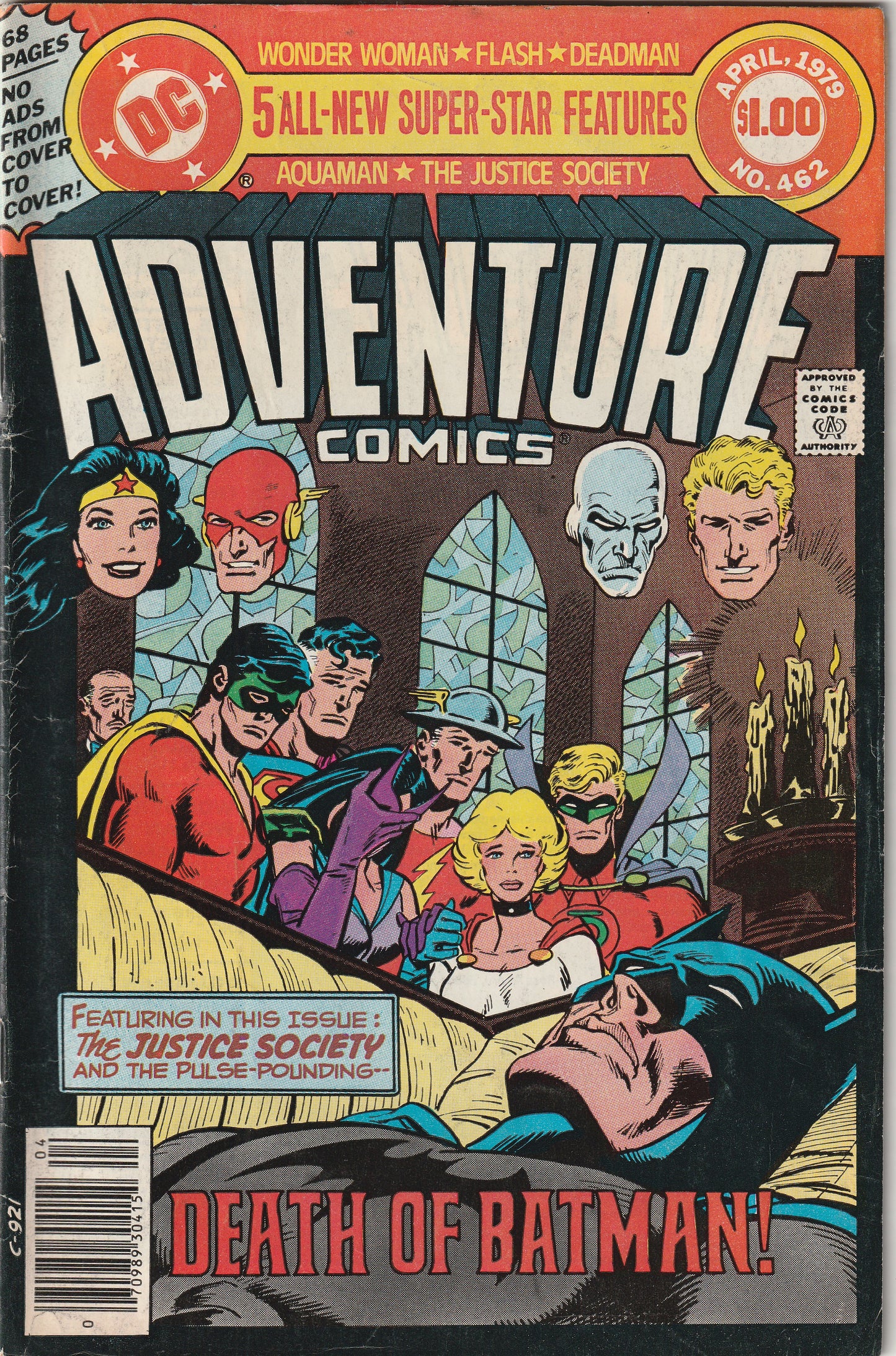 Adventure Comics #462 (1979) - 68 pages, wraparound cover, Death of Original Batman