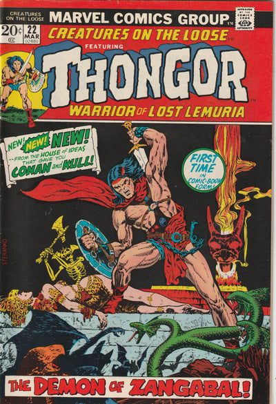 Creatures on the Loose #22 (1973) - Steranko cover, Featuring Thongor Warrior of Lost Lemuria