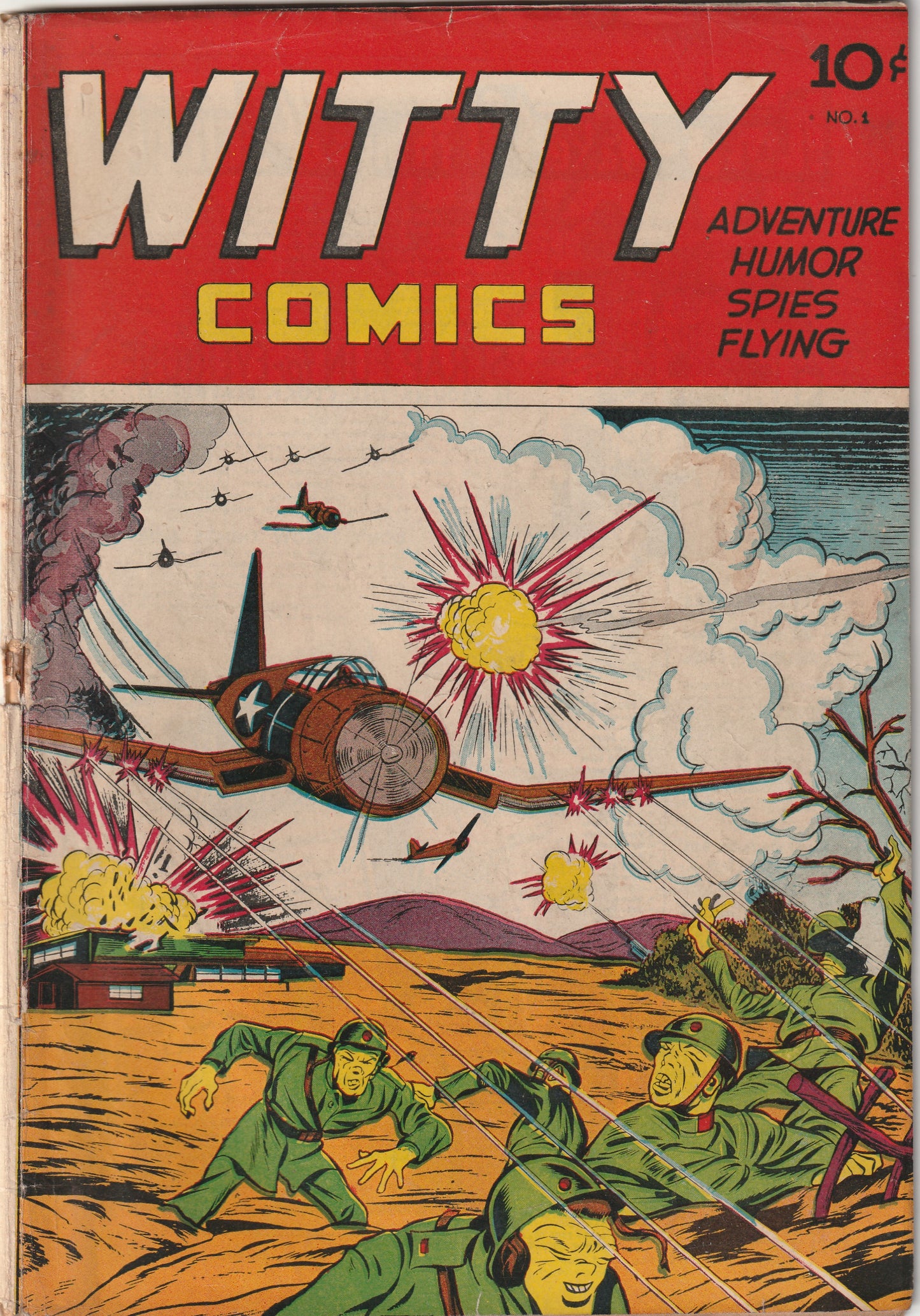 Witty Comics #1 (1945) - The Pioneer, Junior Patrol, Japanese World War II cover