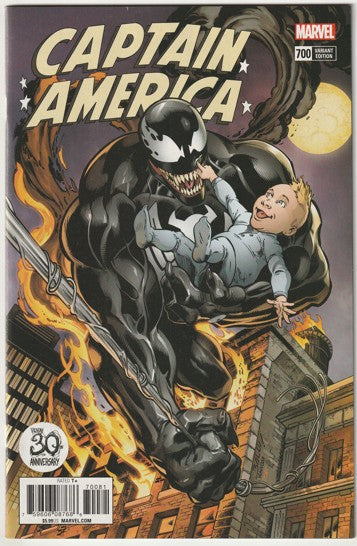 Captain America #700 (2018) - Mark Bagley Venom 30th Anniverary Variant Cover