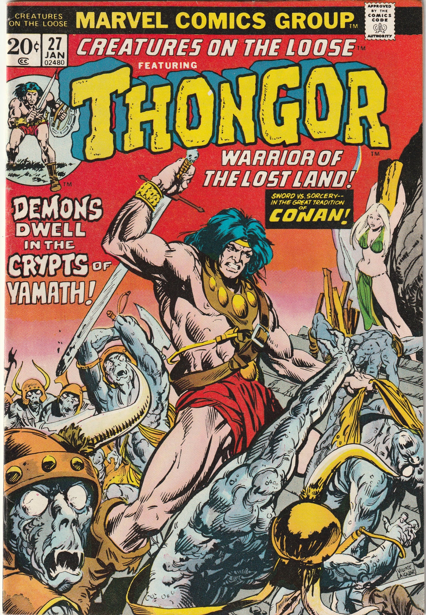 Creatures on the Loose #27 (1974) - Featuring Thongor, Warrior of the Lost Land