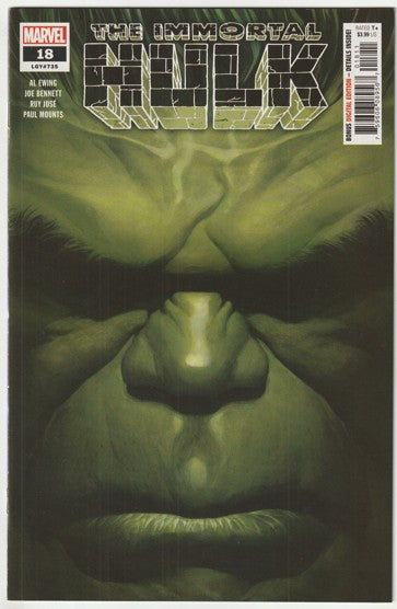 The Immortal Hulk #18, LGY #735 (2019) - Alex Ross cover, 1st Appearance of Agent Glyn & Agent Smith (Copy)