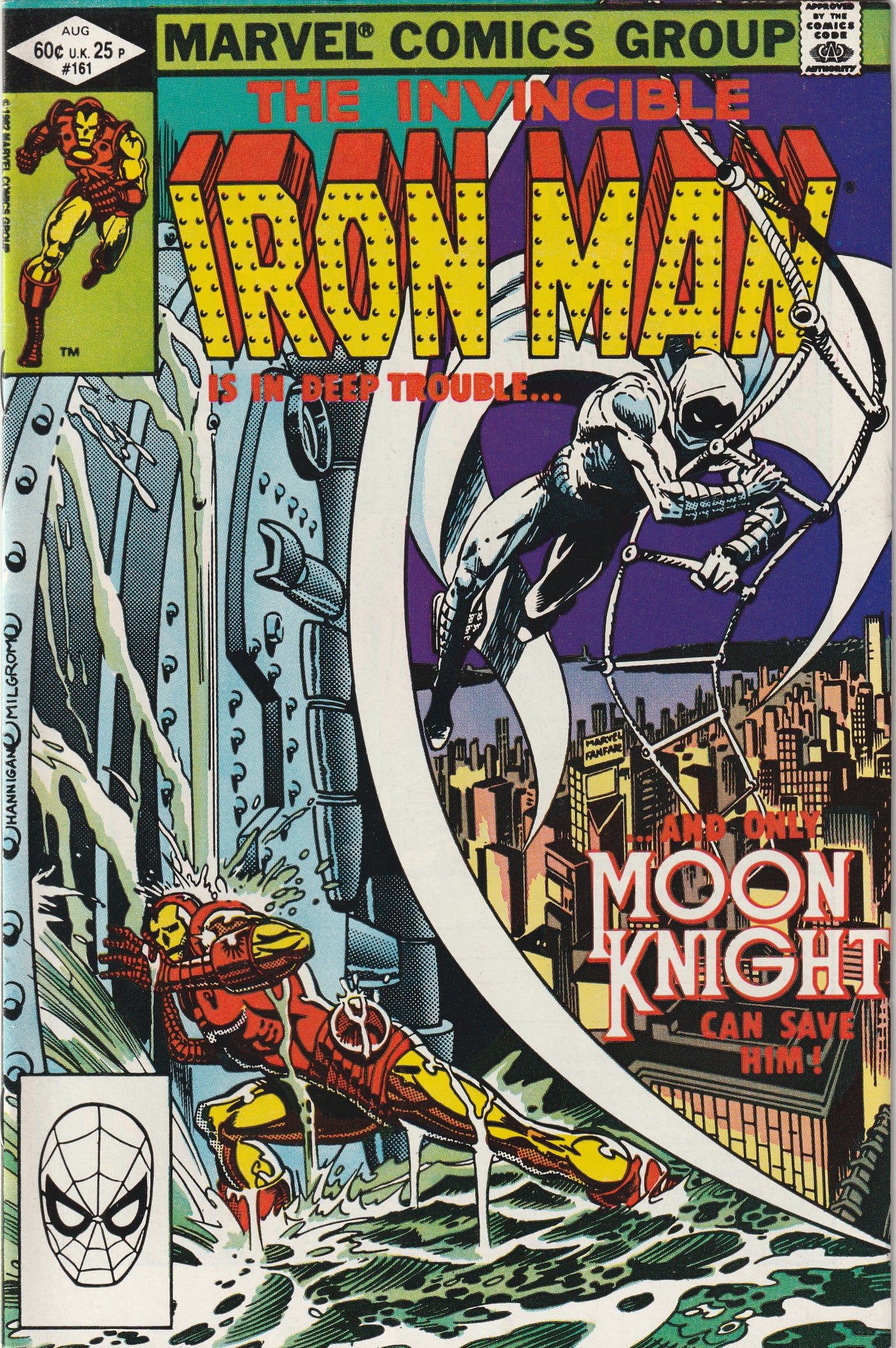 Iron Man #161 (1982) - Moon Knight appearance