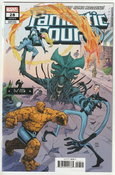 Fantastic Four #28 (LGY #673, Volume 6, 2021) - Joshua Cassara Marvel Vs Alien Variant Cover