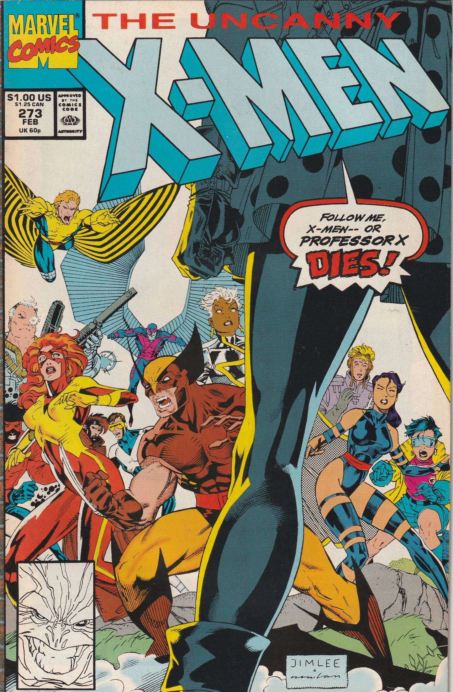 Uncanny X-Men #273 (1991) - Jim Lee cover, 1st meeting & battle of Wolverine and Gambit