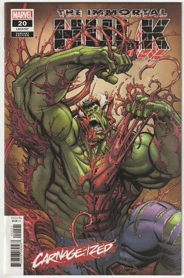 The Immortal Hulk #20, LGY #737 (2019) - Nick Bradshaw Carnage-Ized Variant Cover